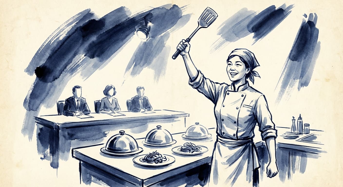 Food Network — ink wash illustration